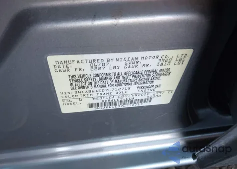 2007 Nissan Sentra 2.0S z USA, uszkodzony, nr VIN 3N1AB61E07L712715